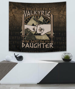 Tiger And Raven and Viking's Helmet Tapestry for Wall Décor