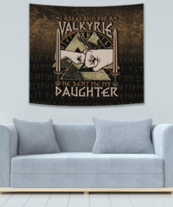 Tiger And Raven and Viking's Helmet Tapestry for Wall Décor
