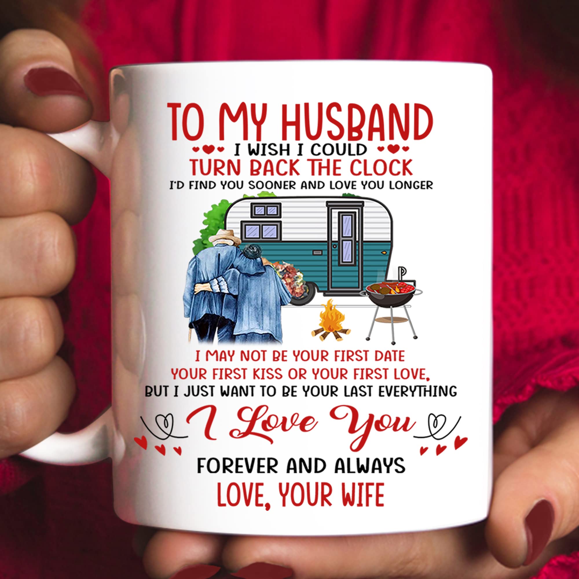 To My Husband Coffee Mug, I Wish I Could Turn Back The Clock Mug Gift 11 Oz Cup, Gifts For Wife On Wedding Anniversary, Father Day Or Christmas, My Future Husband Mug