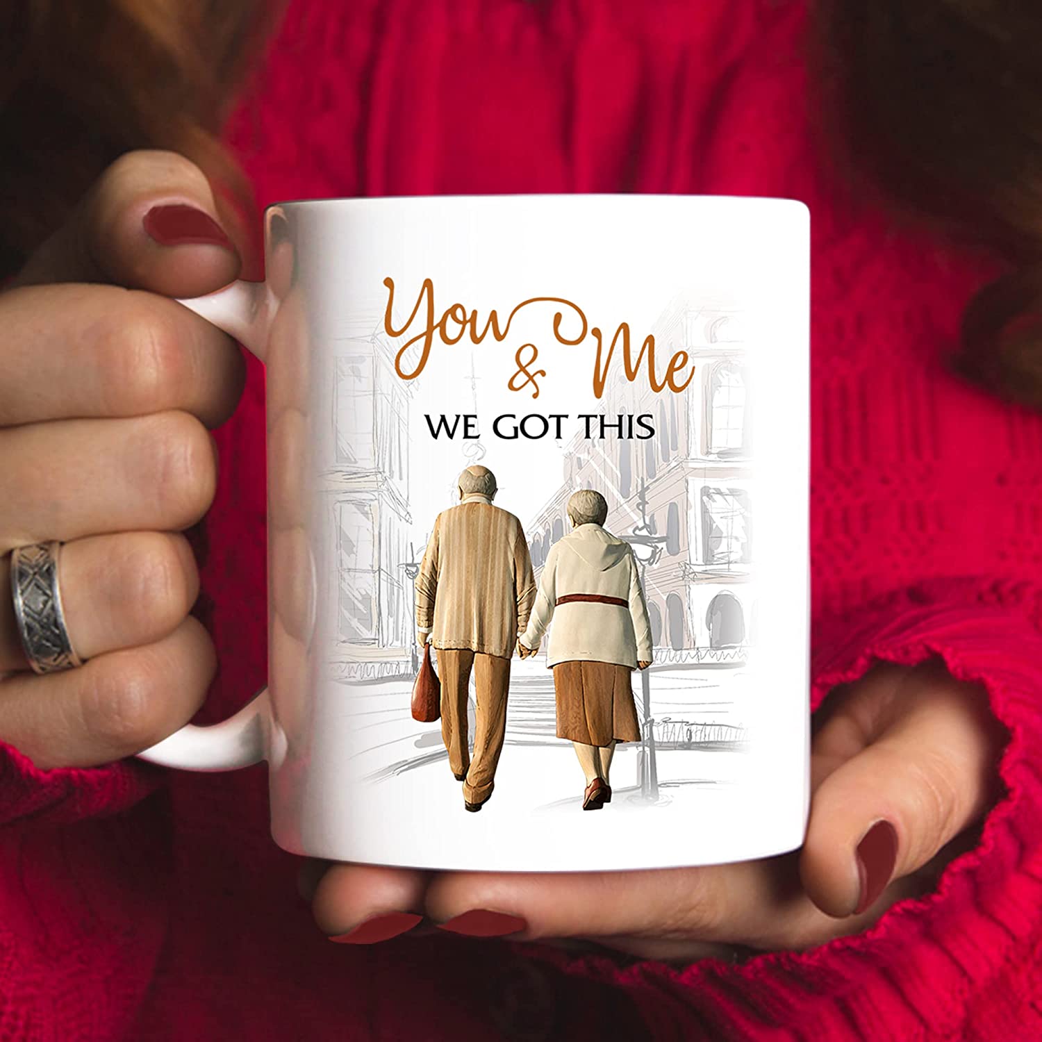 To My Husband Coffee Mug, You And Me We Got This Mug Gift, Funny Old Couple Valentine Mugs Set, White , One Size