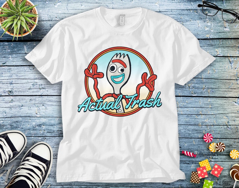 Toy Story Forky Actual Trash Portrait Unisex Tee Adult T-shirt Kid Shirt Long Sleeve Hoodie Sweatshirt Women's Tank