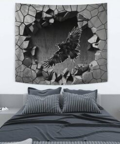 Tree of Life with Triquetra Malachite and Gold Tapestry for Wall Décor