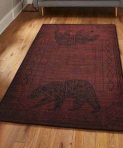 Tribal Bear Cool Rugs, Rustic Bear Rug, Rustic Rug, Rustic Lodge Area Rugs, Carpet for Living Room A34