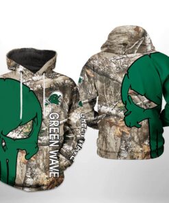Tulane Green Wave Ncaa Camo Veteran Hunting 3D All Over Print Hoodie, Zip-Up Hoodie