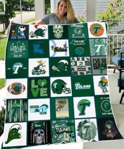Tulane Green Wave Sherpa Fleece Blanket Gifts for NCAA Fans