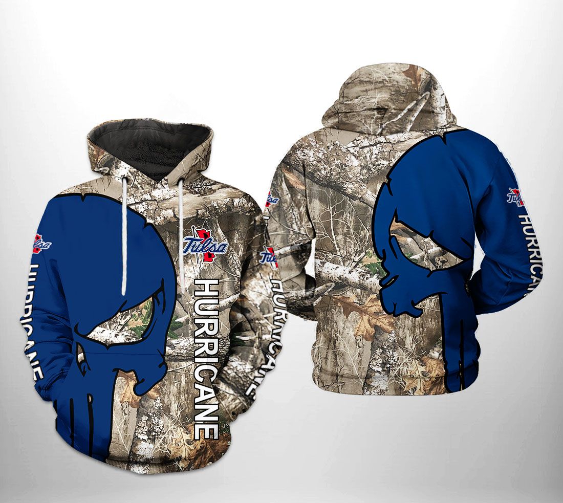 Tulsa Golden Hurricane Ncaa Camo Veteran Hunting 3D All Over Print Hoodie, Zip-Up Hoodie