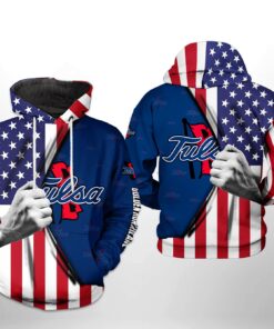 Tulsa Golden Hurricane Ncaa Us Flag 3D All Over Print Hoodie, Zip-Up Hoodie