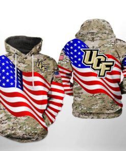 Ucf Knights Ncaa Us Flag Camo Veteran 3D All Over Print Hoodie, Zip-Up Hoodie