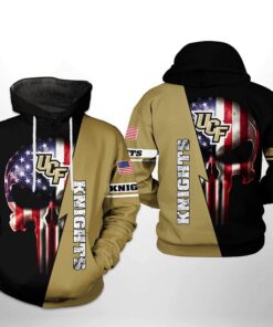 Ucf Knights Ncaa Us Flag Skull 3D All Over Print Hoodie, Zip-Up Hoodie