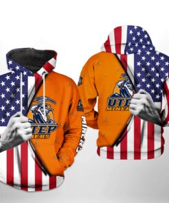 Utep Miners Ncaa Us Flag 3D All Over Print Hoodie, Zip-Up Hoodie
