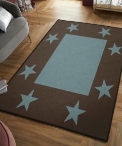 Universe Area Rugs For Living Room, Turquoise Texas Star Western Rustic Rug, Rustic Lodge Area Rugs