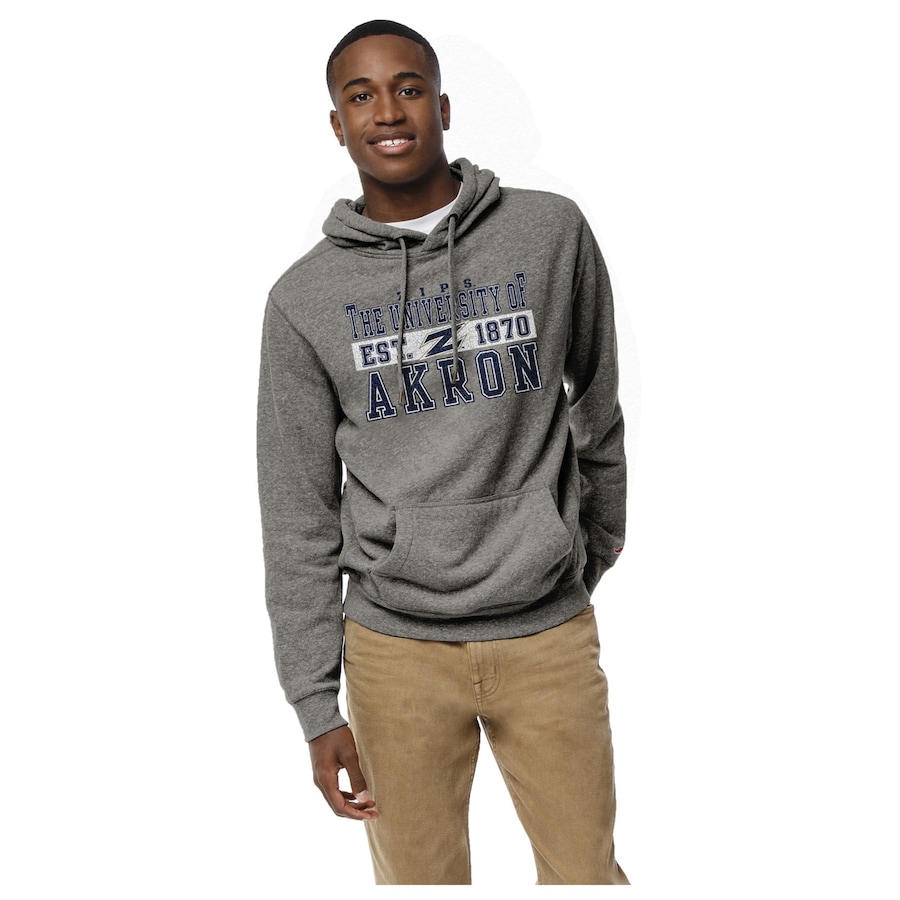 University Of Akron League Heritage Triblend Pullover Hoodie