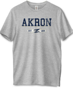 University Of Akron Z Distressed Short Sleeve Classic Tee