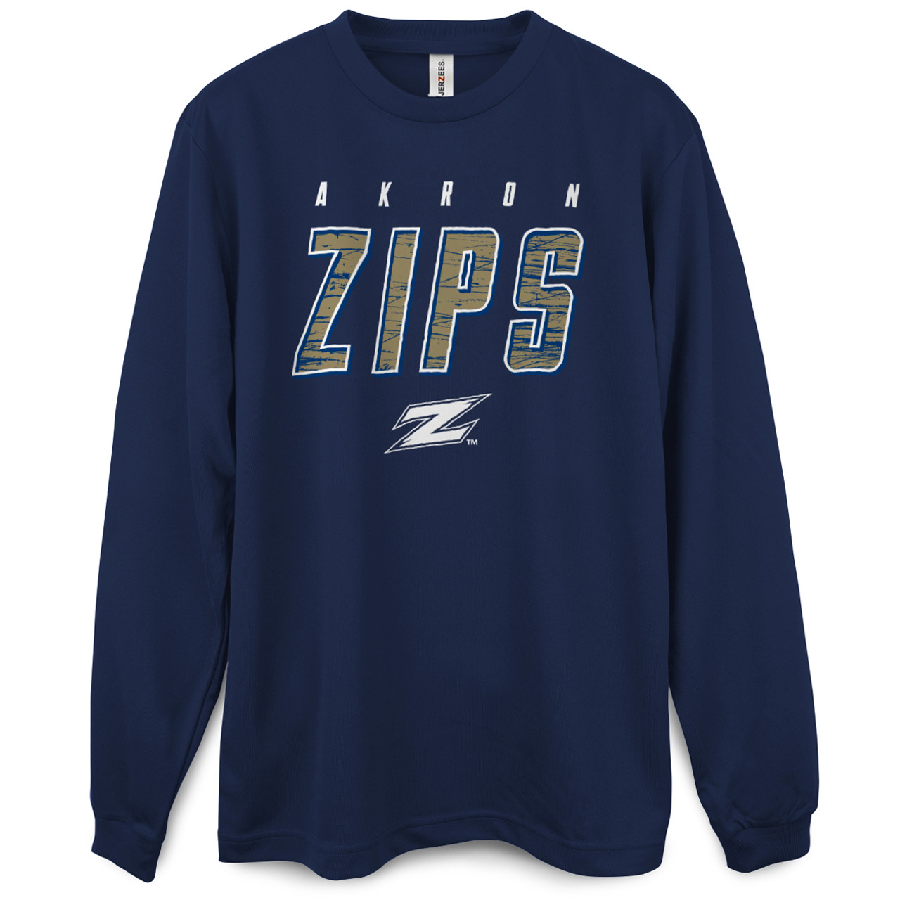 University Of Akron Zips Scratched Long Sleeve Premium Tee