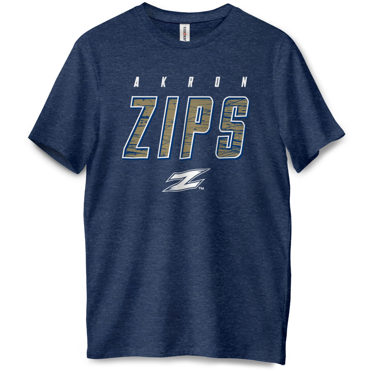 University Of Akron Zips Scratched Short Sleeve Premium Tee