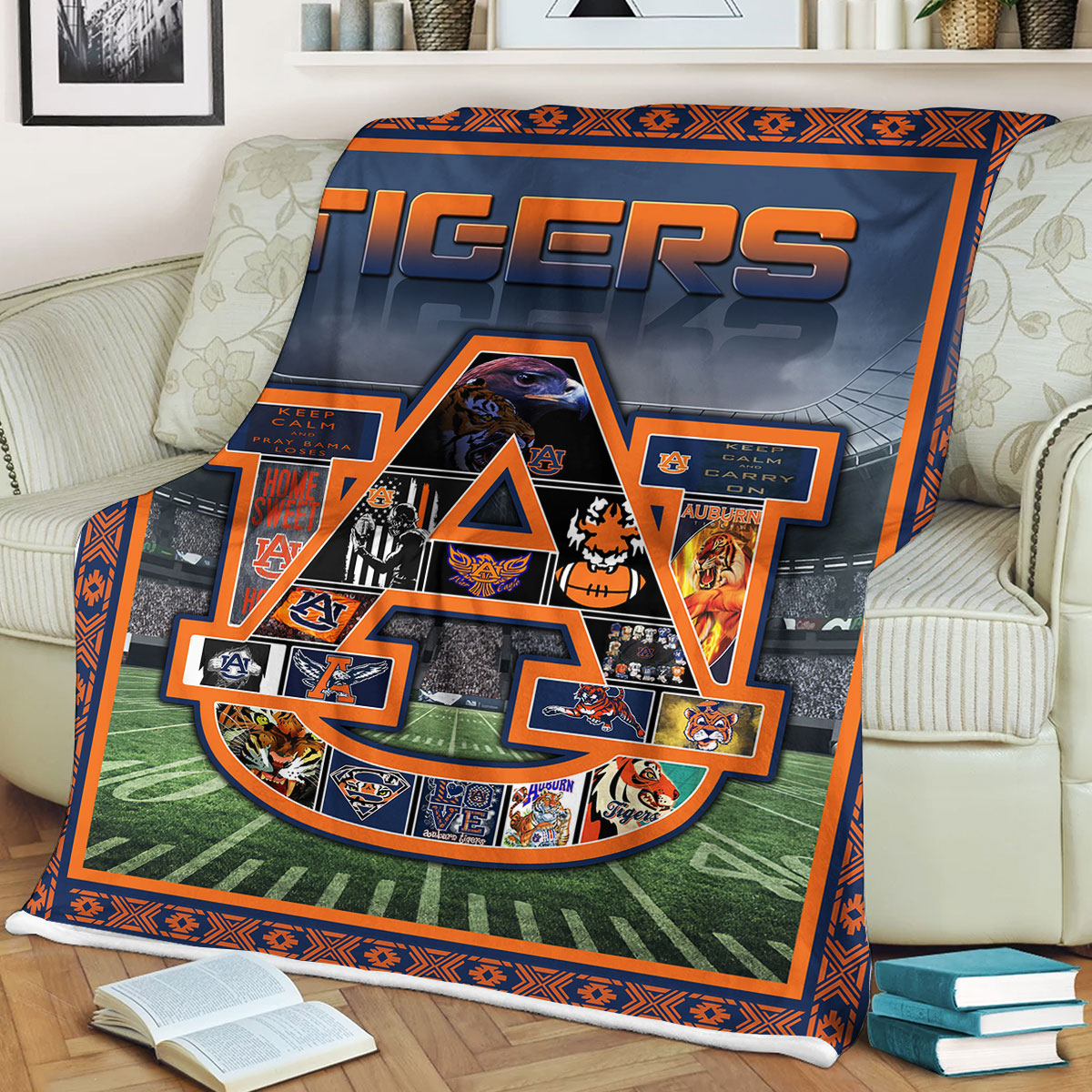 University of Auburn Tigers Sherpa Fleece Blanket Gifts for Fans