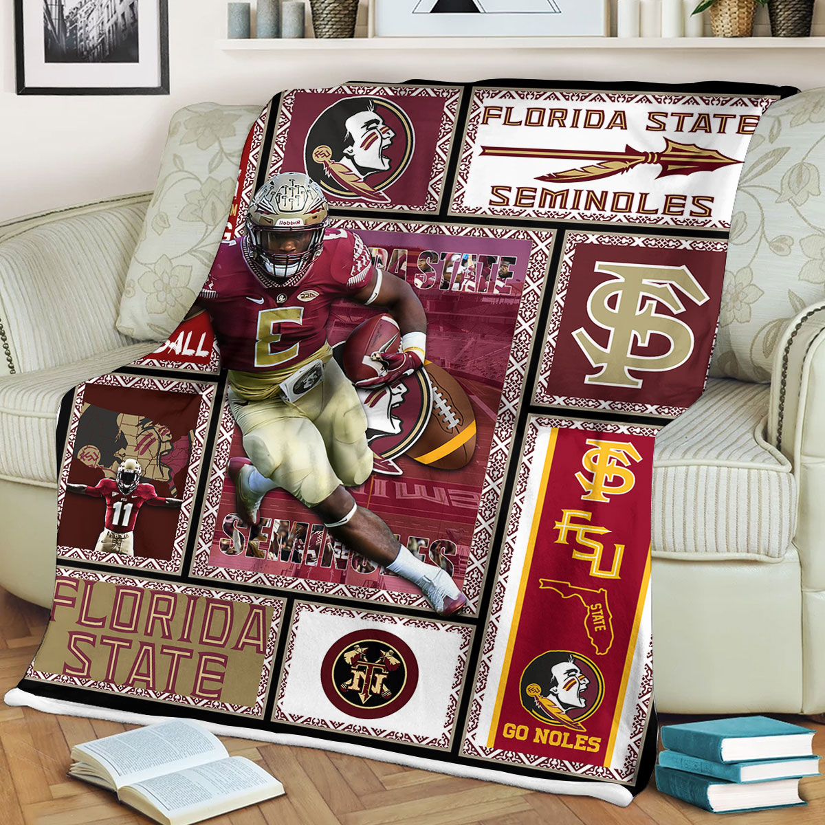 University of Florida State Seminoles Sherpa Fleece Blanket Gifts for NCAA Fans