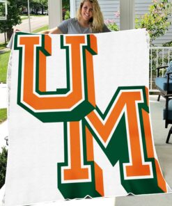 University of Miami Hurricanes Sherpa Fleece Blanket Gifts for Football Fans