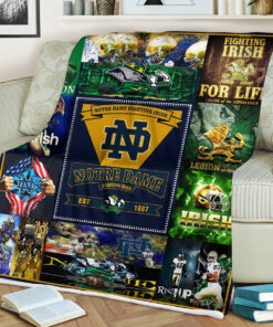 University of Notre Dame Fighting Irish Sherpa Fleece Blanket Gifts for NCAA Fans