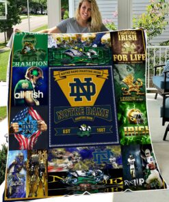 University of Notre Dame Fighting Irish Sherpa Fleece Blanket Gifts for NCAA Fans