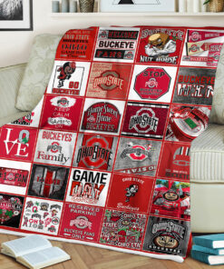 University of Ohio State Buckeyes Sherpa Fleece Blanket Gifts for NCAA Fans