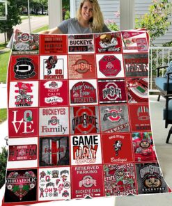 University of Ohio State Buckeyes Sherpa Fleece Blanket Gifts for NCAA Fans