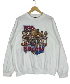 Usa 1992 Olympic Basketball Dream Team Crewneck T Shirt Hoodie Sweatshirt Full Size Full Color Gift for BNA Fans