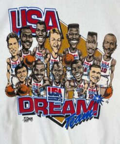 Usa 1992 Olympic Basketball Dream Team Crewneck T Shirt Hoodie Sweatshirt Full Size Full Color Gift for BNA Fans