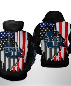 Utah State Aggies Ncaa Us Flag 3D All Over Print Hoodie, Zip-Up Hoodie