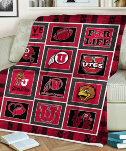 Utah Utes Sherpa Fleece Blanket Gifts for NCAA Fans