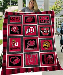 Utah Utes Sherpa Fleece Blanket Gifts for NCAA Fans