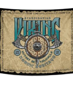 Valhalla Awaits Warrior Viking Tapestry Wall Décor