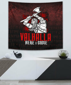 Valhalla Here I Come Viking Tapestry for Wall Décor