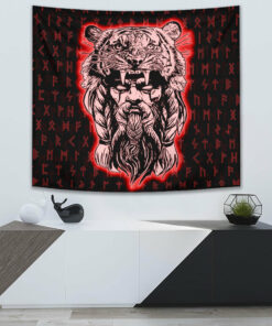 Valhalla Norse Mythology Raven Black Crow Viking Tapestry for Wall Décor