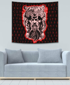 Valhalla Norse Mythology Raven Black Crow Viking Tapestry for Wall Décor