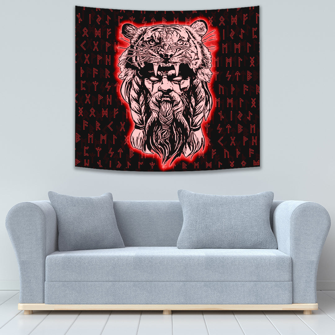Valhalla Norse Mythology Raven Black Crow Viking Tapestry for Wall Décor