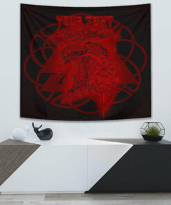 Valknut Raven Red Viking Homeset Tapestry for Wall Décor