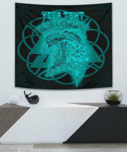 Valknut Raven Turquoise Viking Homeset Tapestry for Wall Décor