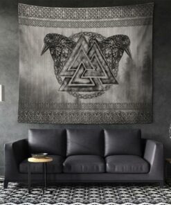 Valknut Raven Viking Legend Warrior Limited 3D Print Wall Tapestry for Wall Décor