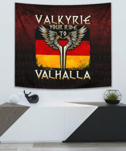 Valkyrie Your Ride to Valhalla Germany Tapestry for Wall Décor