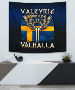 Valkyrie Your Ride to Valhalla Sweden Tapestry for Wall Décor