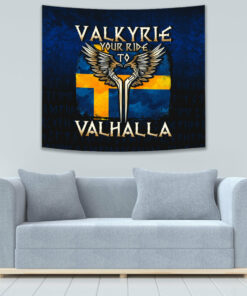 Valkyrie Your Ride to Valhalla Sweden Tapestry for Wall Décor