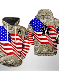Vanderbilt Commodores Ncaa Us Flag Camo Veteran 3D All Over Print Hoodie, Zip-Up Hoodie