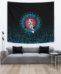 Victory Or Valhalla Shield Maiden Female Viking Tapestry for Wall Décor