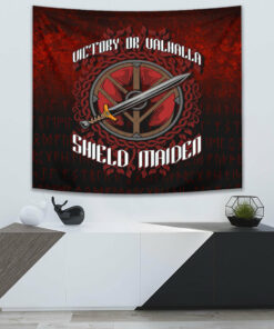 Victory or Valhalla Cyan Version Tapestry for Wall Décor