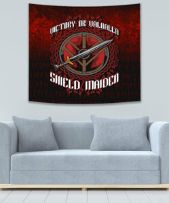 Victory or Valhalla Cyan Version Tapestry for Wall Décor