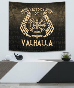 Victory or Valhalla Gold Version Tapestry for Wall Décor
