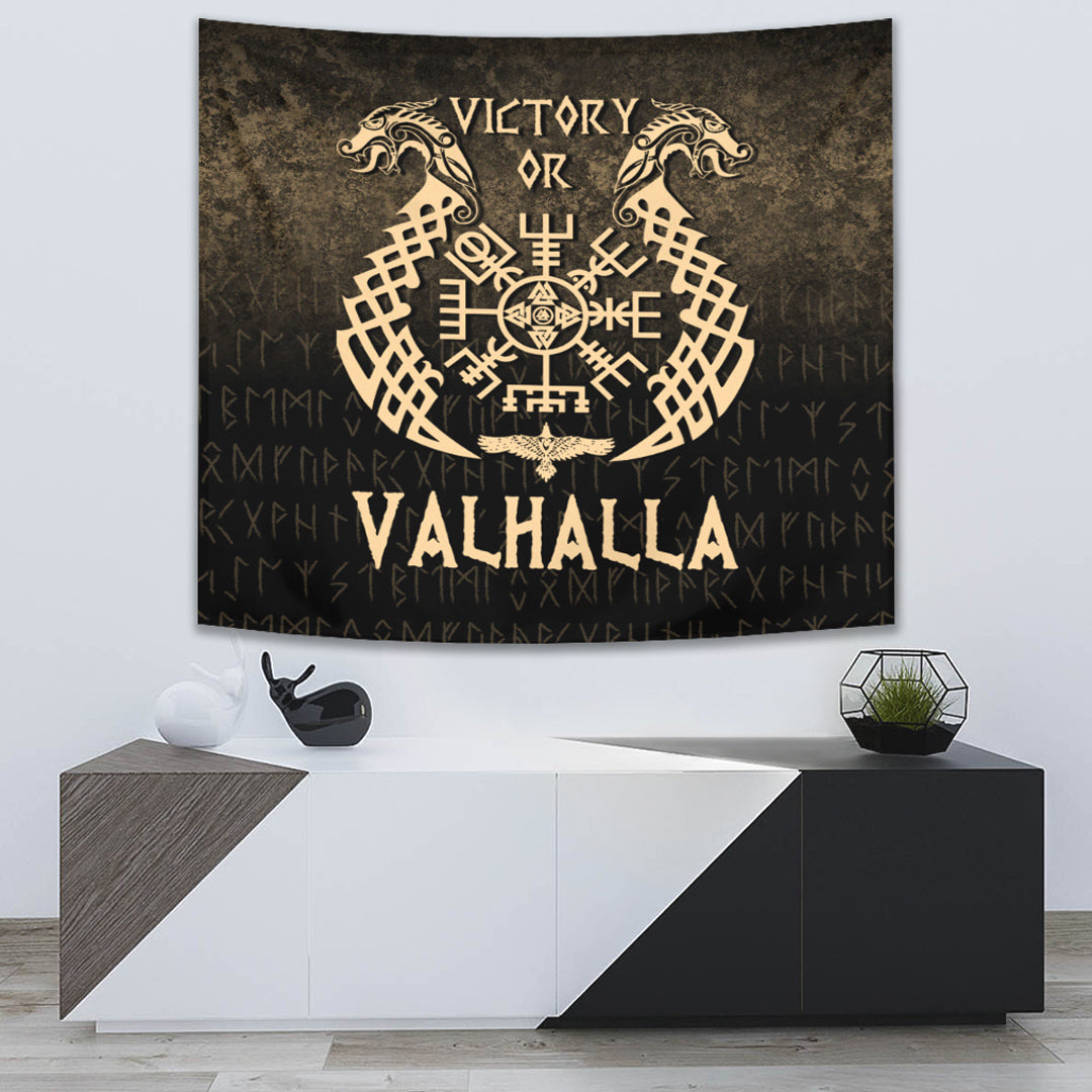 Victory or Valhalla Gold Version Tapestry for Wall Décor