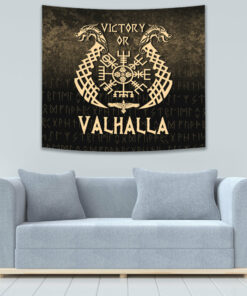 Victory or Valhalla Gold Version Tapestry for Wall Décor