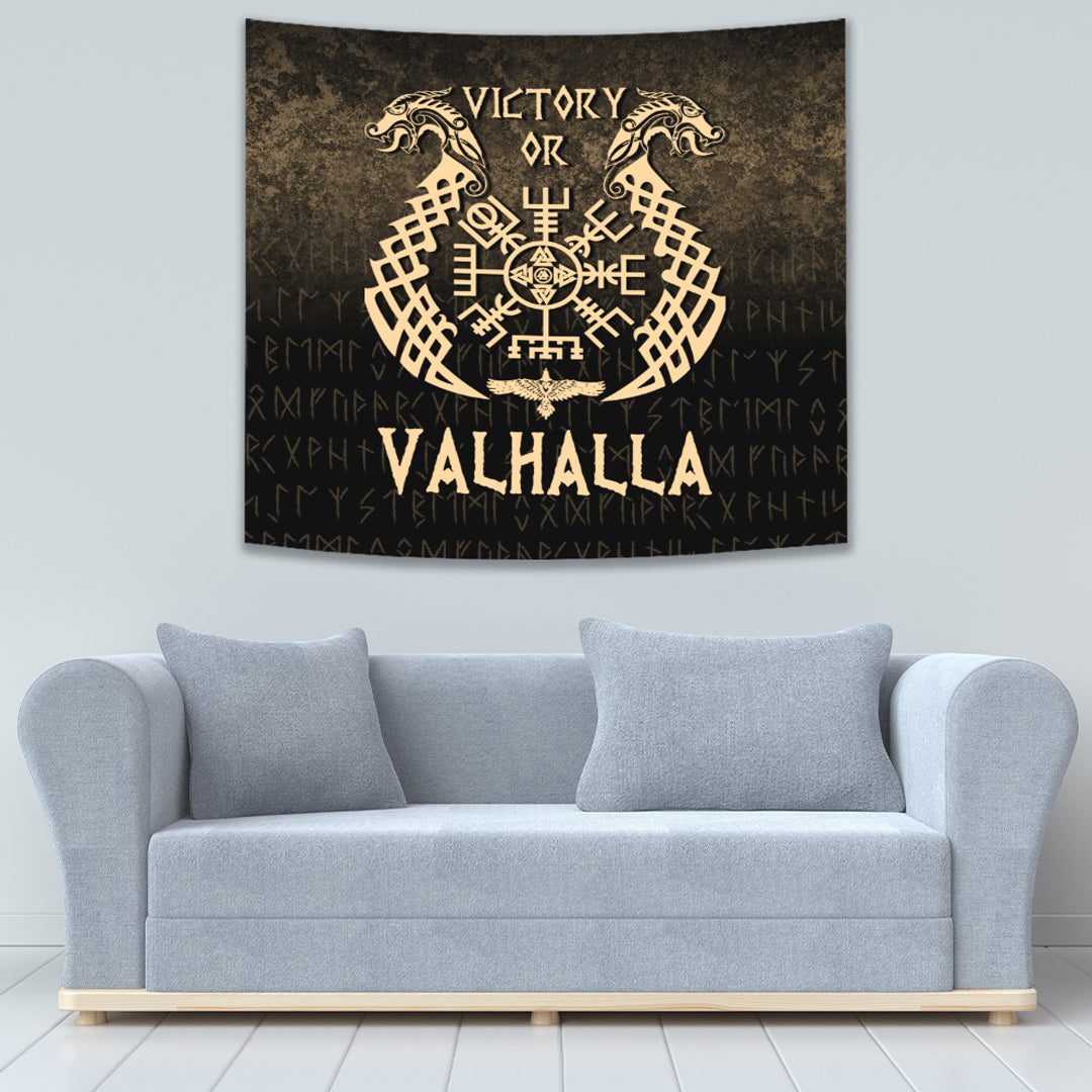 Victory or Valhalla Gold Version Tapestry for Wall Décor